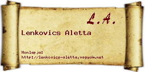 Lenkovics Aletta névjegykártya